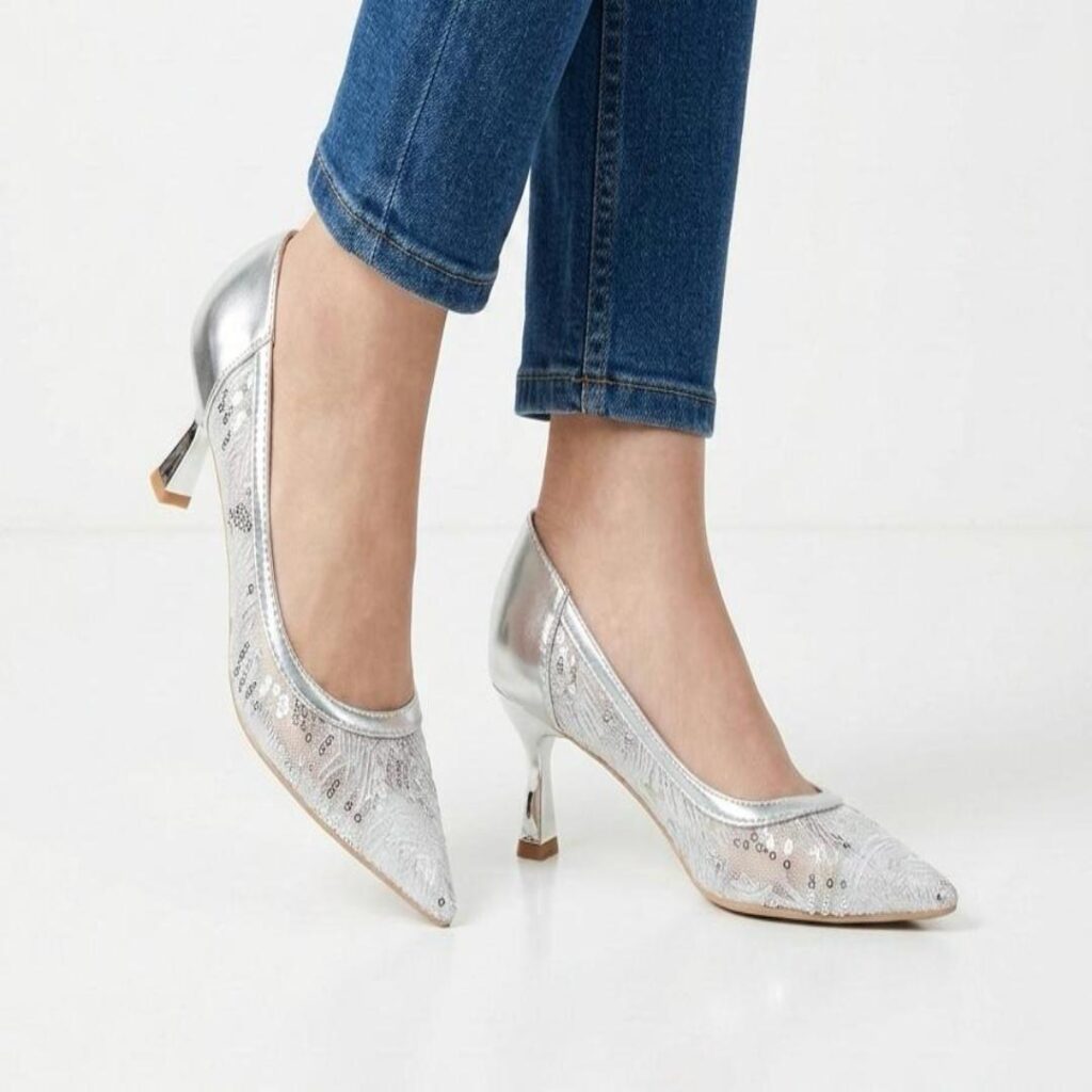 Brightest embellished kitten Heels
