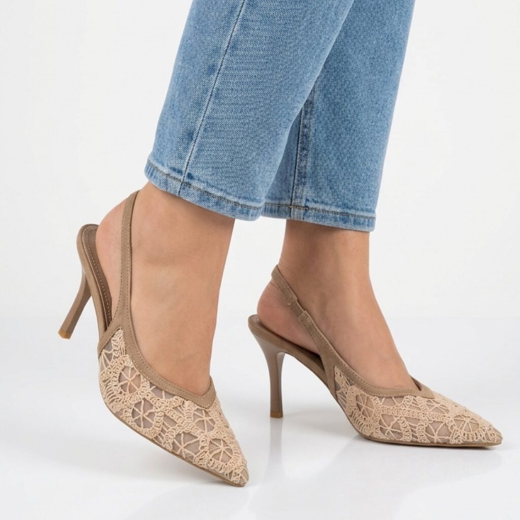 Sling Back Printed heels