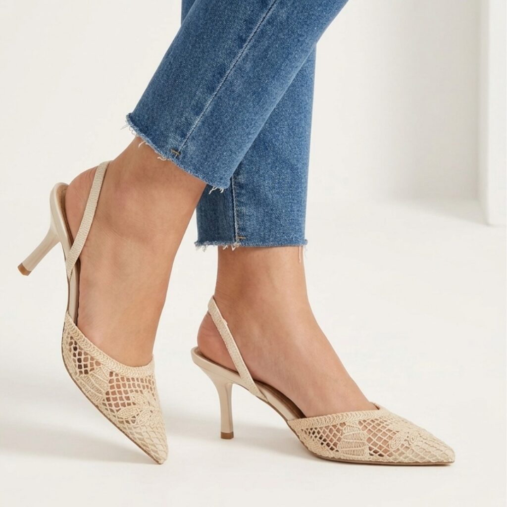 Sling Back Printed heels