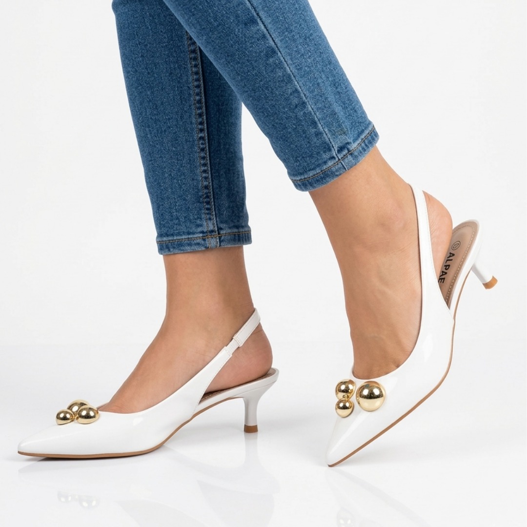 Heels leather studded heeled shoes - الصورة 3