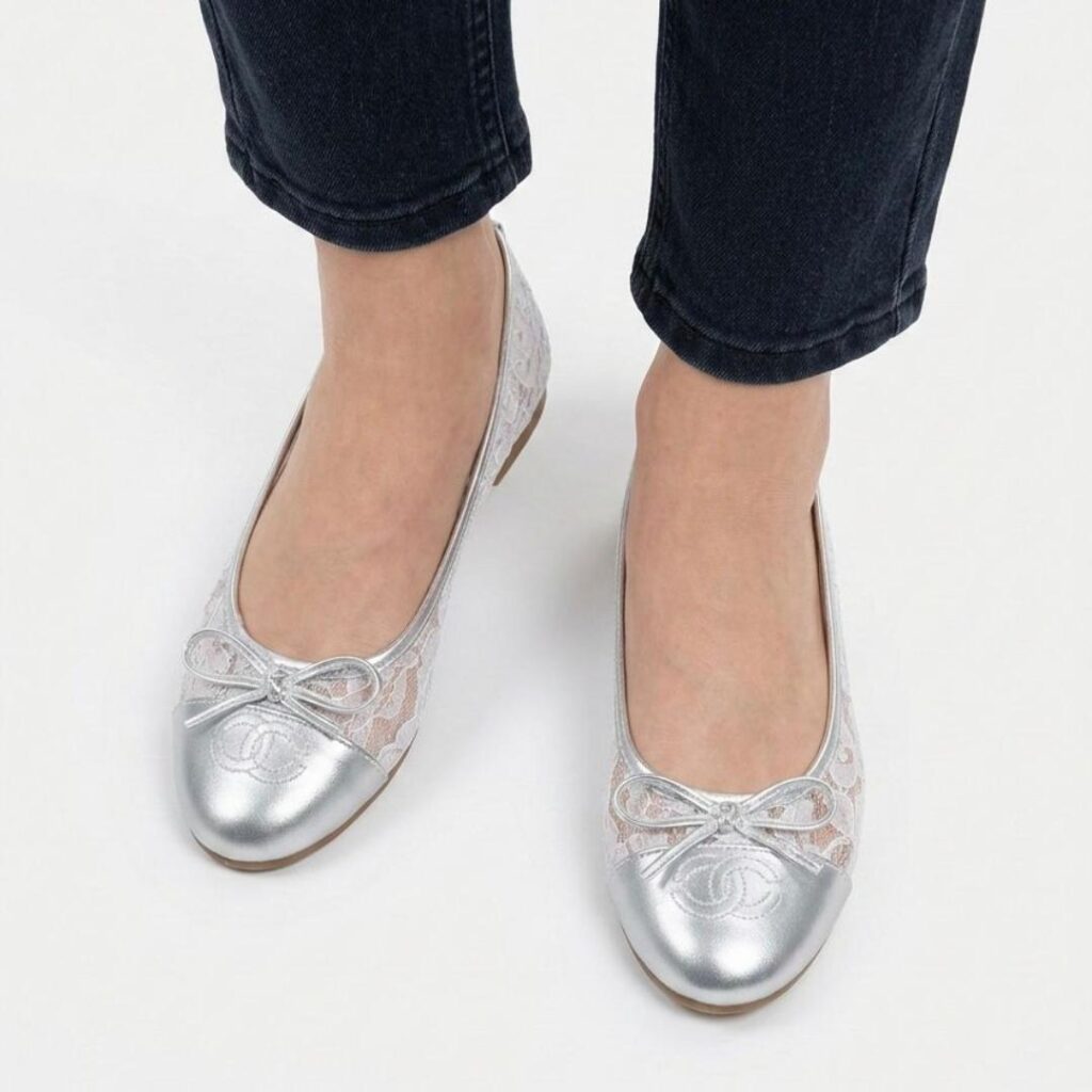 Flats featuring a leather cap toe