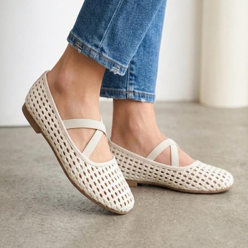 Woven Leather Ballet Flats