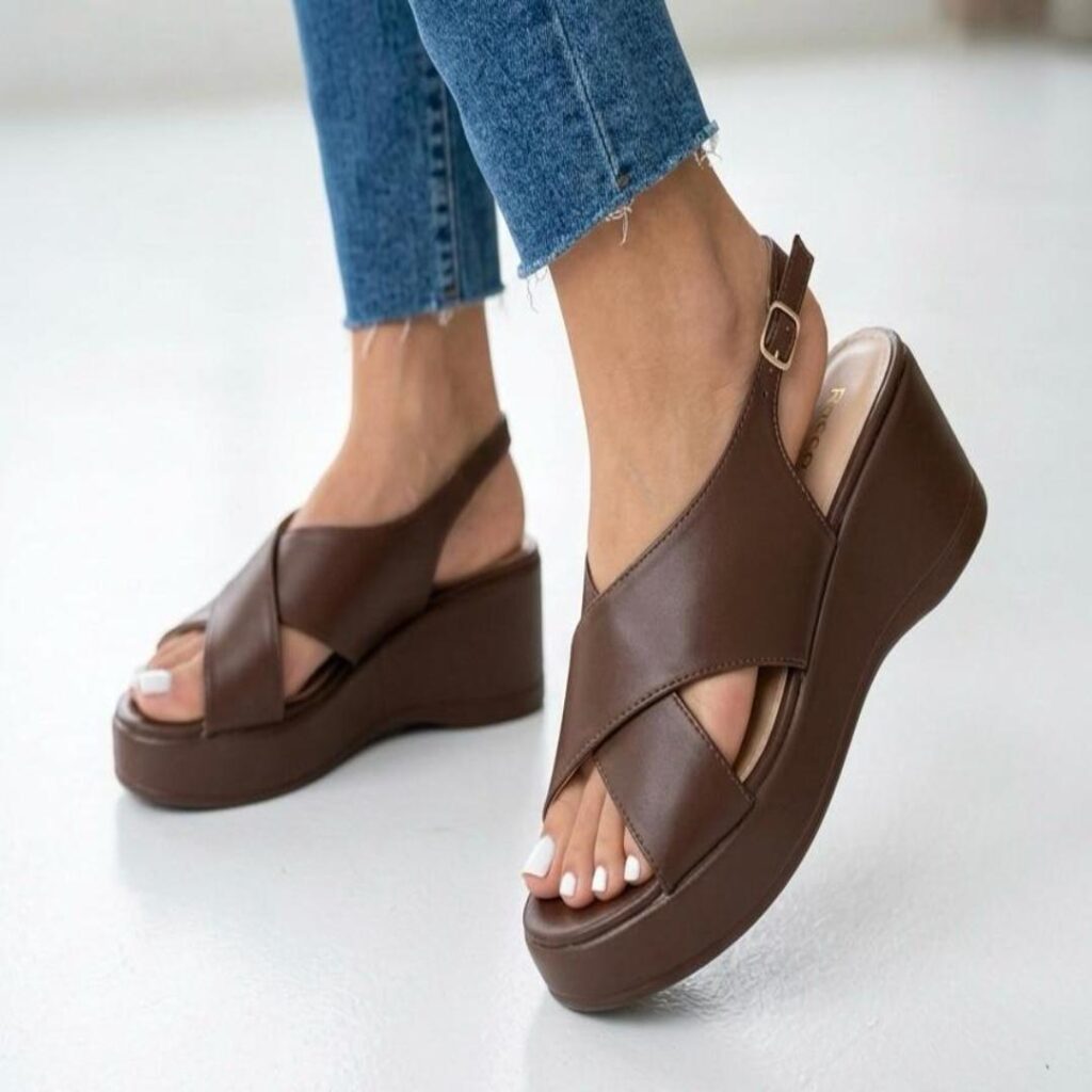 Platform slingback sandals