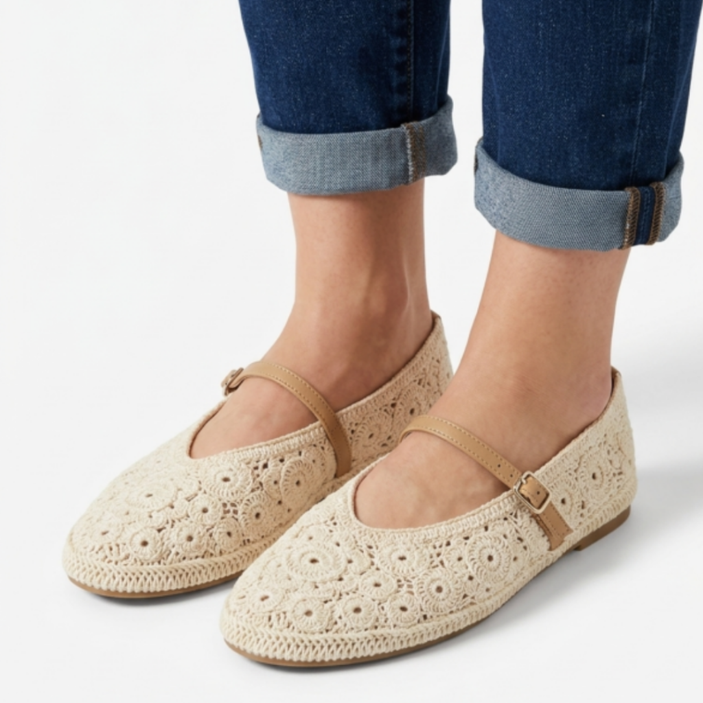 Ballet flats with a buckle strap