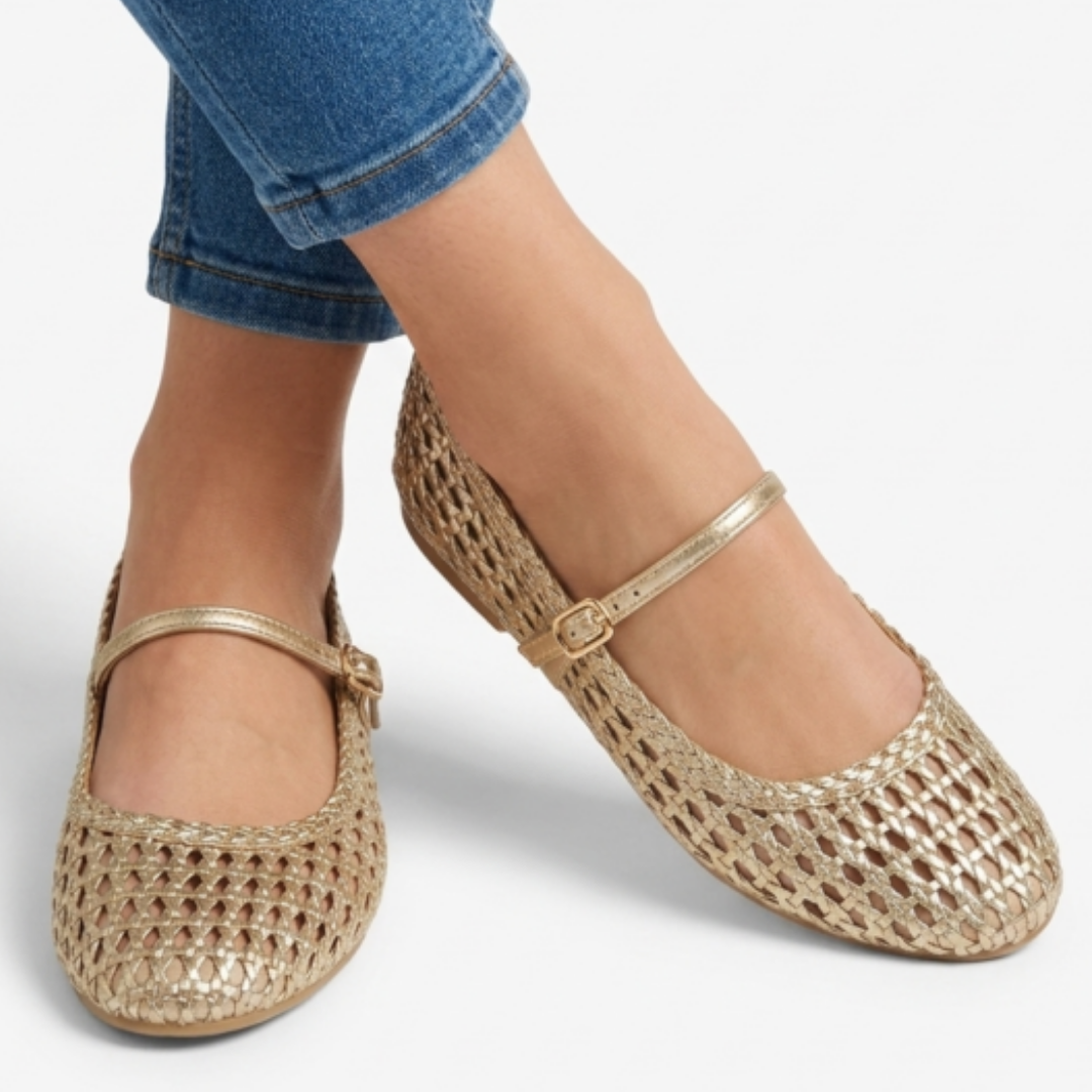 Bobbi leather woven Mary Jane ballet flats - الصورة 2