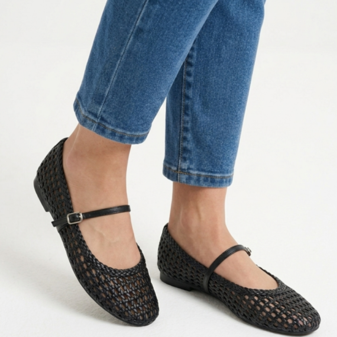 Bobbi leather woven Mary Jane ballet flats - الصورة 4