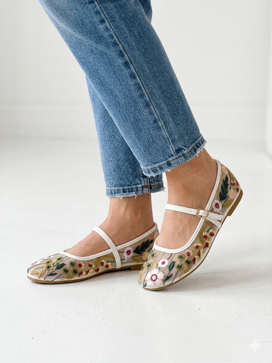 Ballet Flats Clear Printed