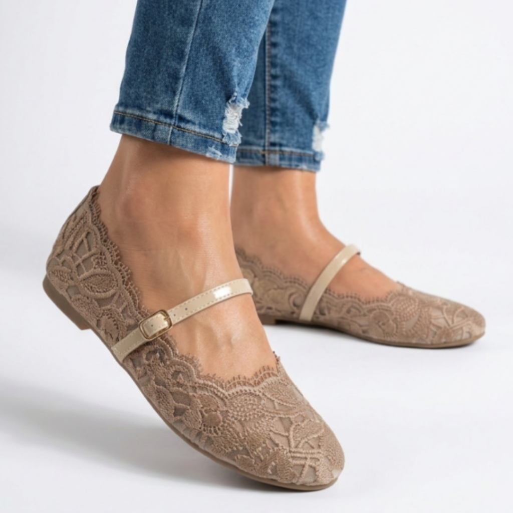 Mesh Mary Jane flats